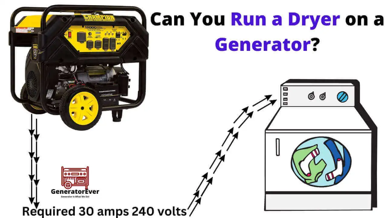 can you run a dryer on a generator